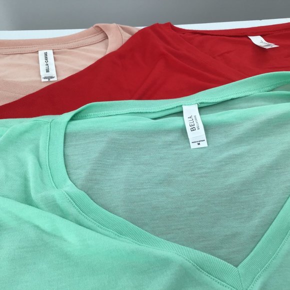 - Bella Canvas -3-  Poly-Viscose New, Large Tee's, Red/Mauve/Mint, … - Picture 11 of 11